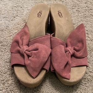 Ugg Australia Jaycee Wedge Heel Sandals 6.5 Pink